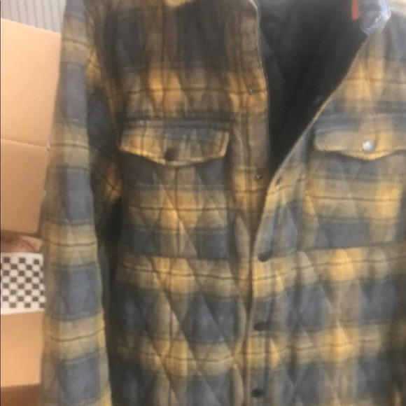 Valor Blue and Yellow Lined Flannel Shirt Jacket - Picture 4 of 5